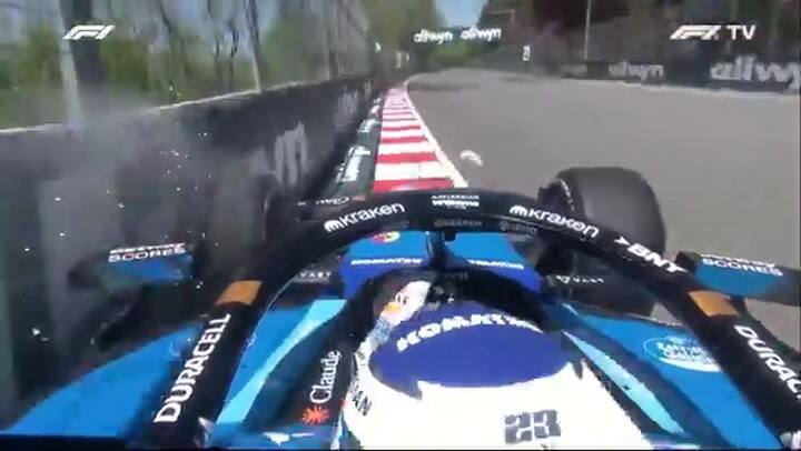 El momento del incidente de Alexander Albon
