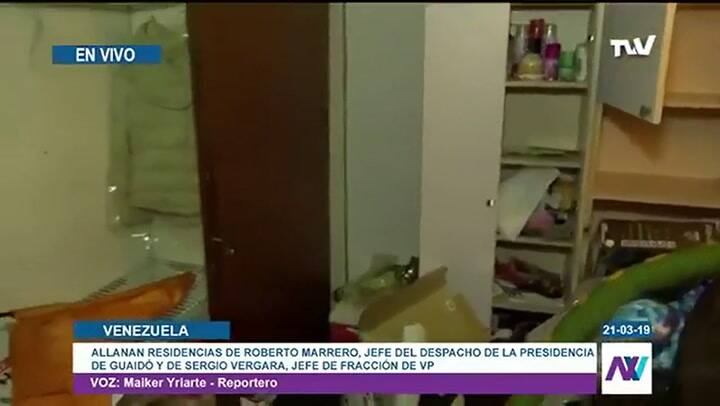 Así quedó la casa del jefe de despacho de Juan Guaidó - Fuente: TVVenezuela Noticias
