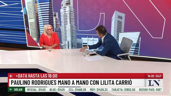 Paulino Rodrigues mano a mano con Lilita Carrió