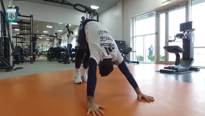 Último entrenamiento en Moscú de la Selección Argentina