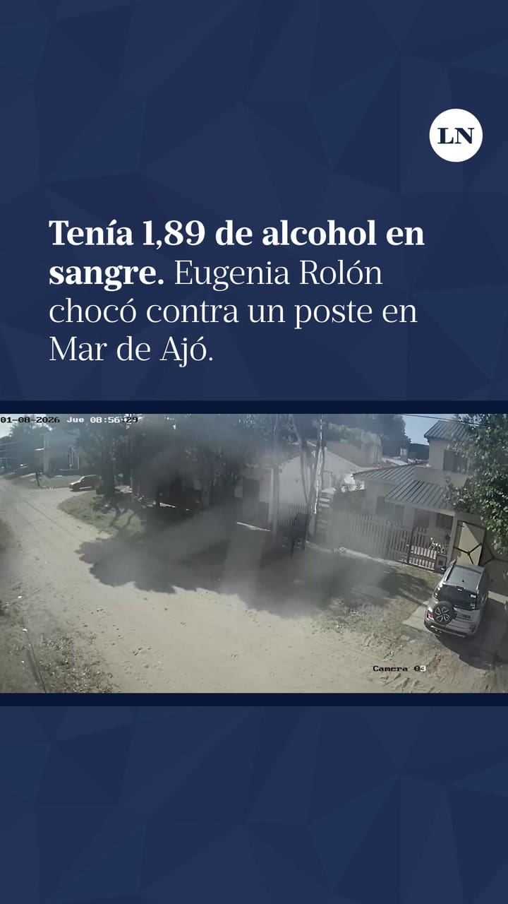 Eugenia Rolón, novia del influencer libertario Iñaki Gutiérrez, chocó contra un poste en Mar de Ajó. Tenía 1,89 de alcohol en sangre.