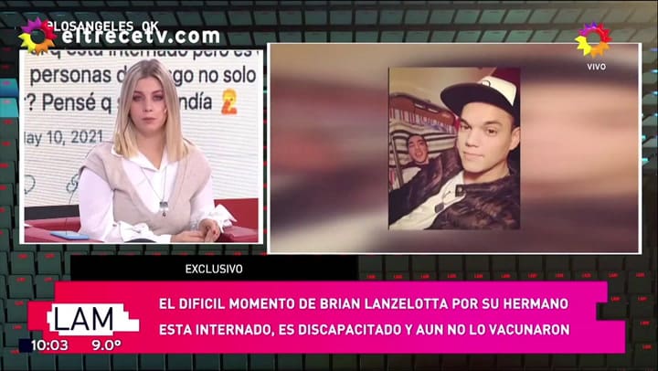 Brian Lanzelotta pidió una vacuna para su hermano discapacitado: “tiene un solo pulmón, si se contag