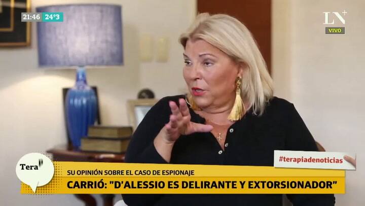 Lilita Carrió en exclusiva: 'D'alessio es delirante y extorsionador'