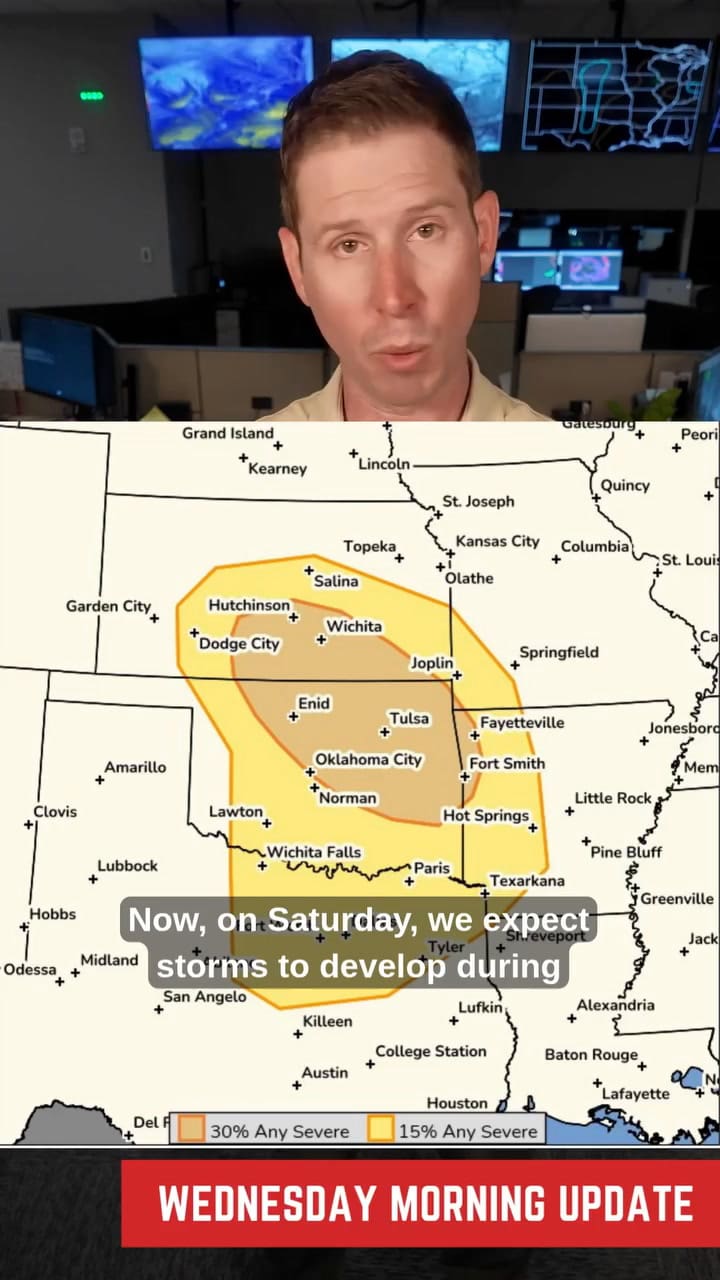 Un patrón climático severo afectará diversas regiones desde las llanuras centrales hasta el sureste durante los próximos días