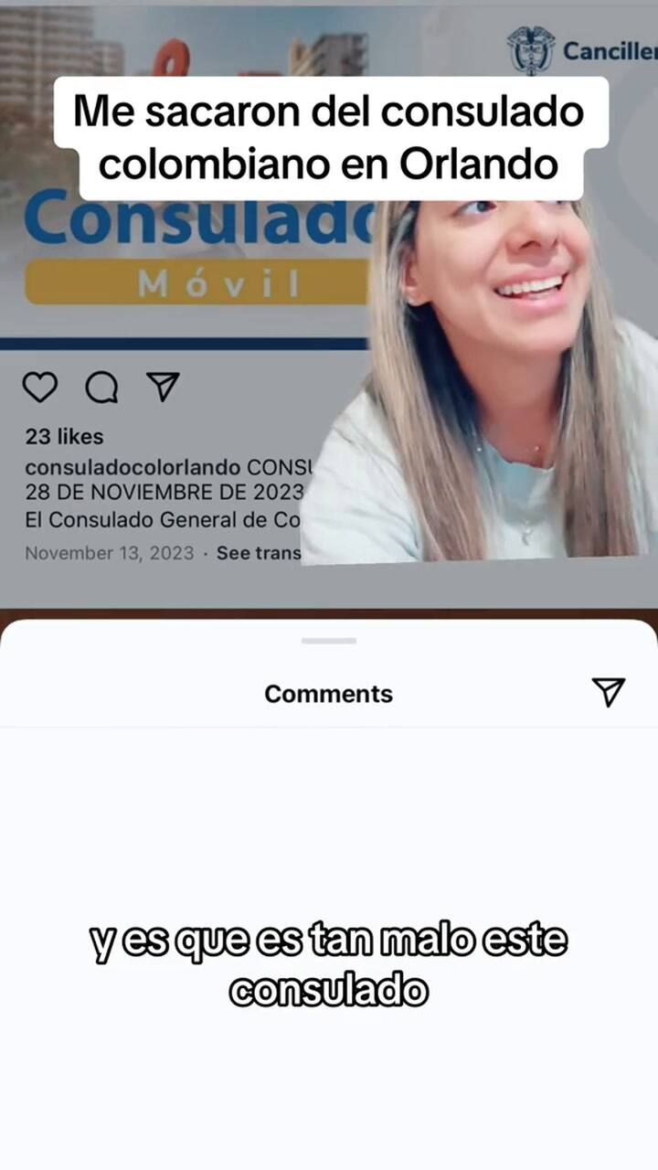 Una chica compartió cómo fue su experiencia en el Consulado de Colombia en Orlando