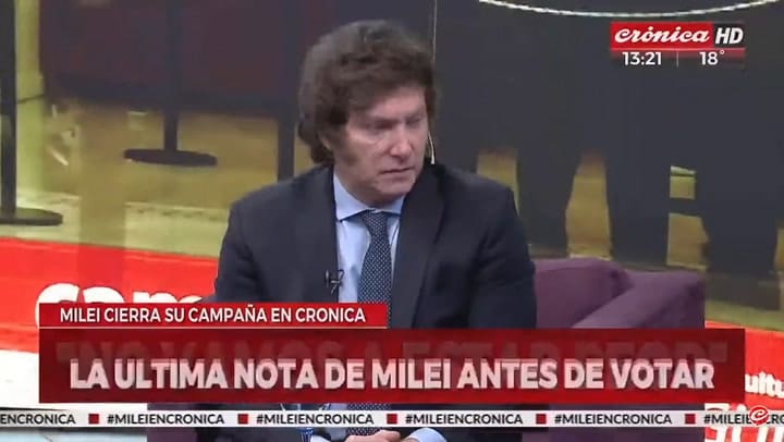 Javier Milei en Cronica TV.