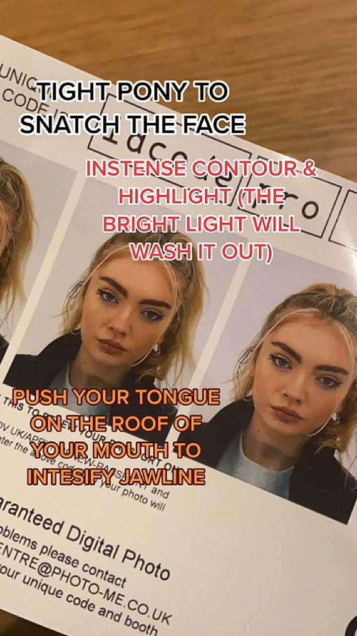 Una tiktoker dio trucos para salir bien en la foto del pasaporte