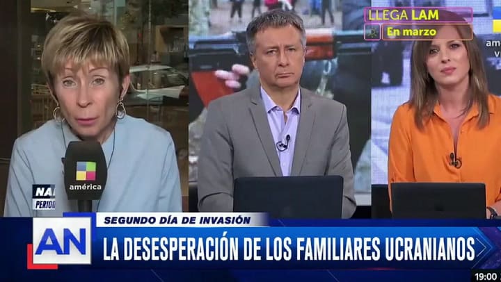 La meteoróloga rusa Nadia Zyncenko rompió en llanto al hablar de la situación de Ucrania