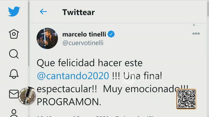 Cantando 2020. Marcelo Tinelli y su mensaje en la gran final del certamen - Fuente: eltrece