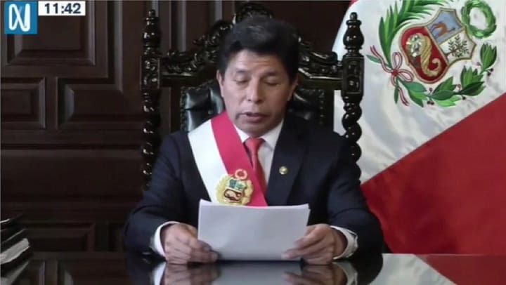 El anuncio de Pedro Castillo del cierre del congreso