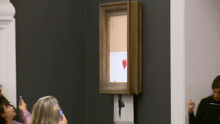 Cómo se destruyó la obra de Banksy en plena subasta