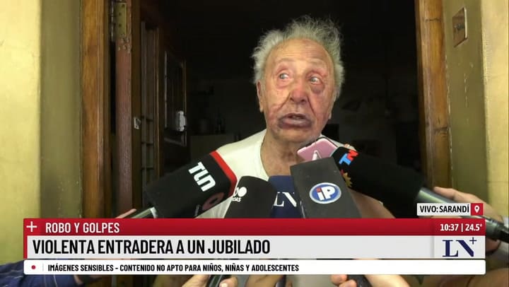 Entrevista al jubilado víctima de una entradera en Sarandí