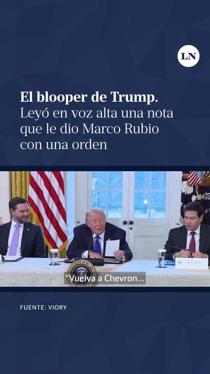 El blooper de Trump durante la reunión con ejecutivos petroleros: leyó en voz alta una nota que le dio Marco Rubio con una orden