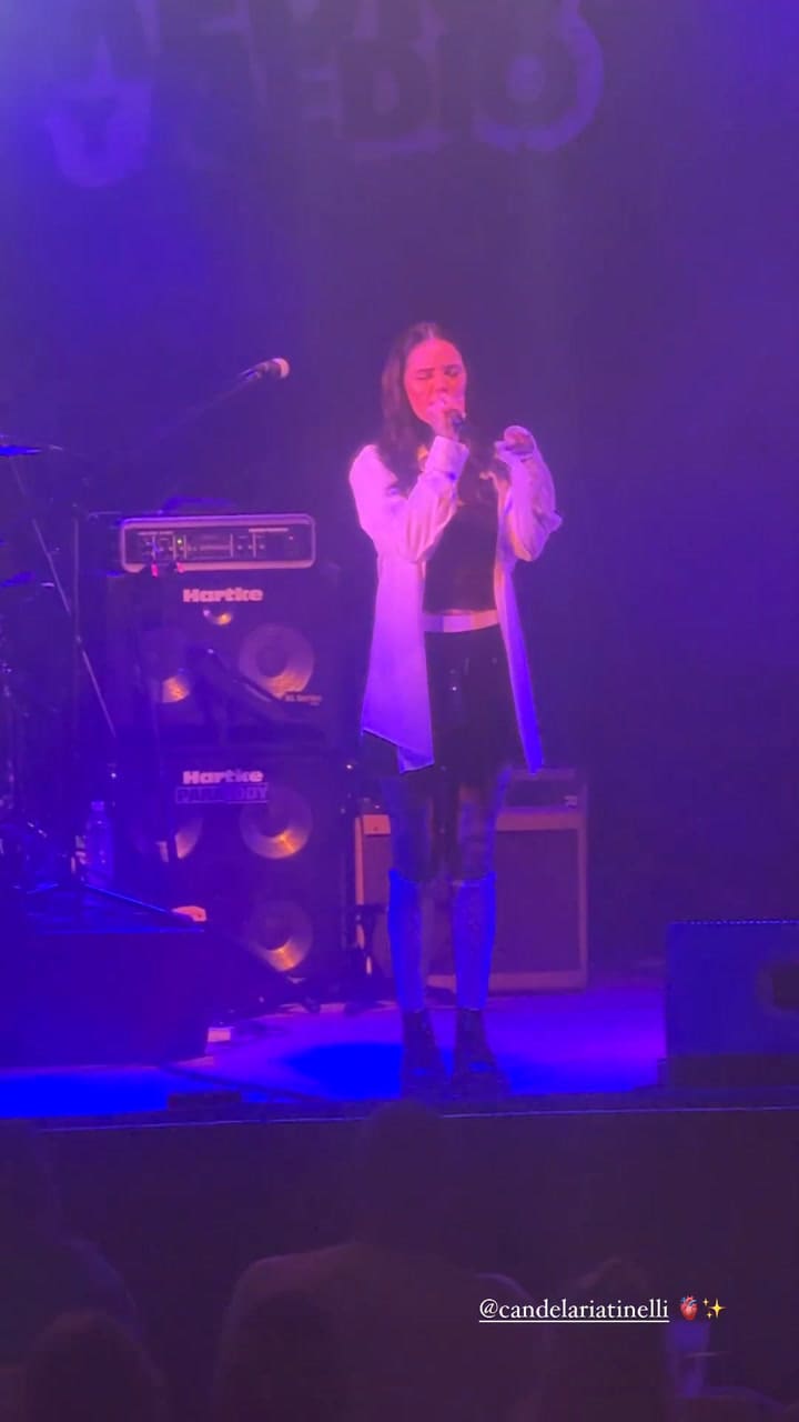 Milett compartió un clip de Cande Tinelli sobre el escenario