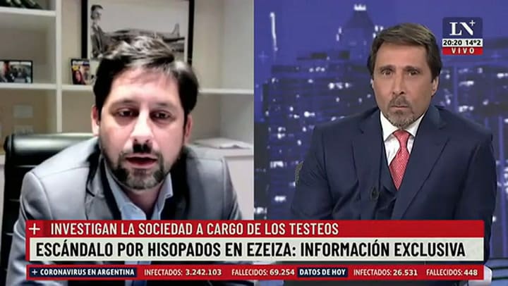 Fuerte cruce entre Eduardo Feinmann y un funcionario por los hisopados en Ezeiza