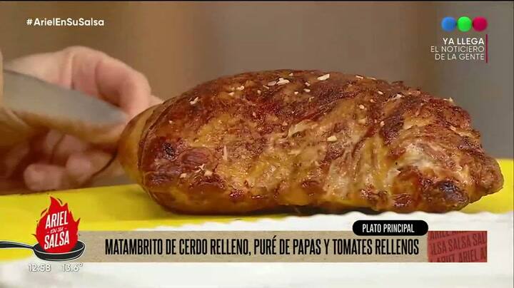 Ariel Rodríguez Palacios mostró cómo quedó el matambre relleno