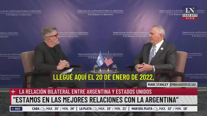 Marc Stanley, embajador de Estados Unidos en la Argentina; entrevista exclusiva