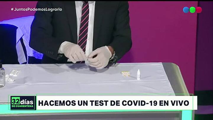 Santiago del Moro se hizo un test de Covid-19 en vivo y fue muy criticado en redes - Fuente: Telefe
