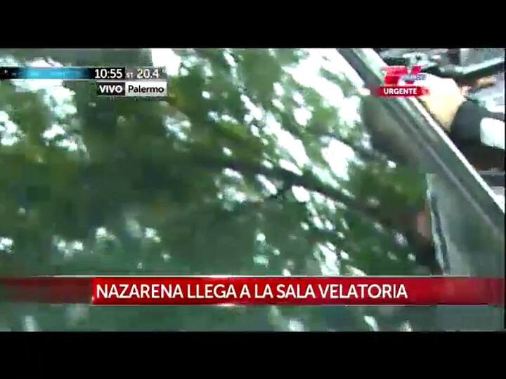 La llegada de Nazarena Vélez a la sala velatoria (TN)