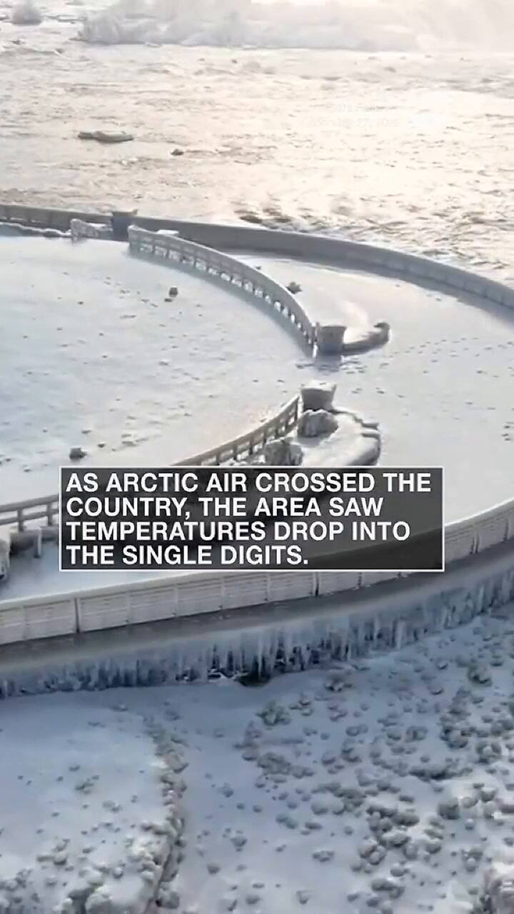 The Weather Channel mostró cómo se formaron los bloques de hielo en las Cataratas