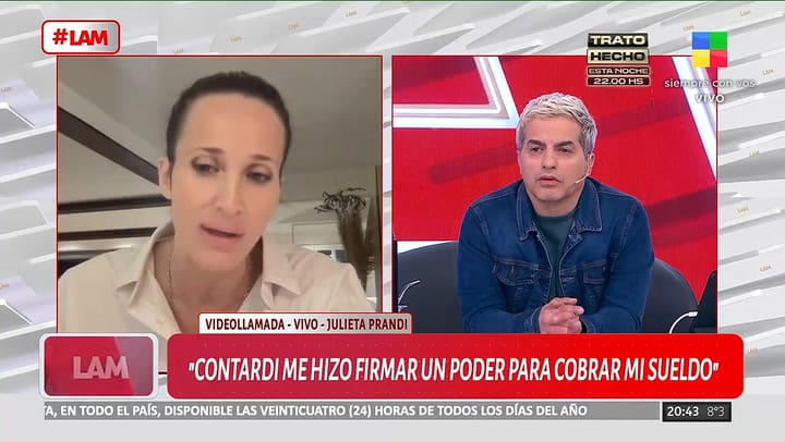 Julieta Prandi detalló cuál fue el poder legal que le dio a Contardi