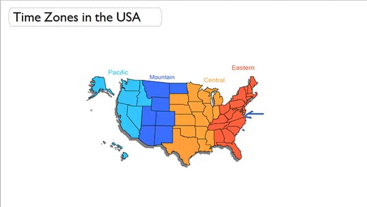 Los distintos husos horarios en Estados Unidos
