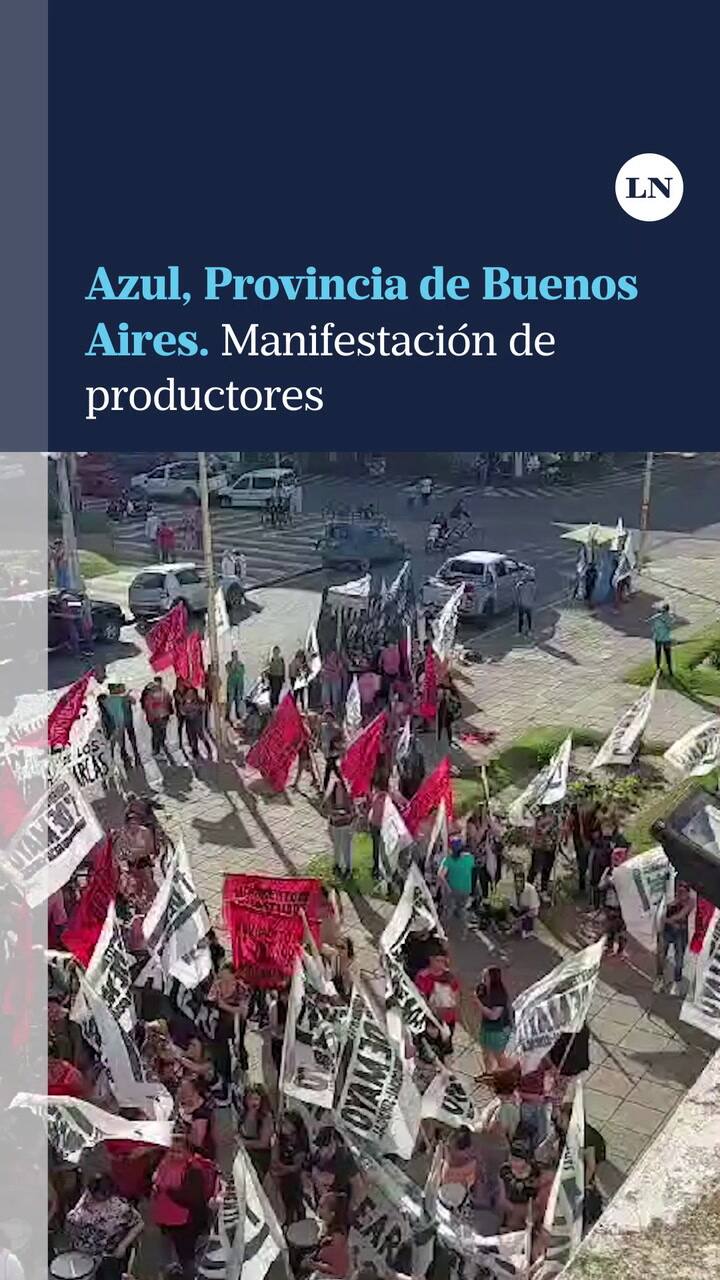 Manifestación de productores en Azul