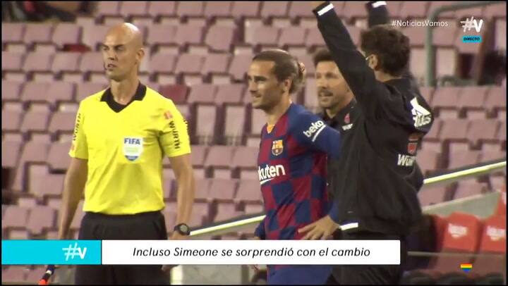 La reacción de Diego Simeone cuando Antoine Griezmann entró en tiempo de descuento