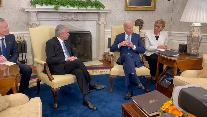Alberto Fernández y Joe Biden, reunidos en la Casa Blanca