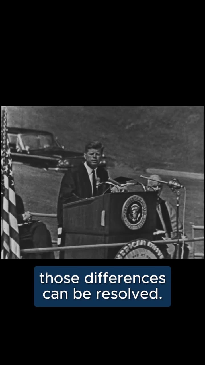 J.F. Kennedy, expresidente de EE.UU.: “Todos respiramos el mismo aire y todos somos mortales”