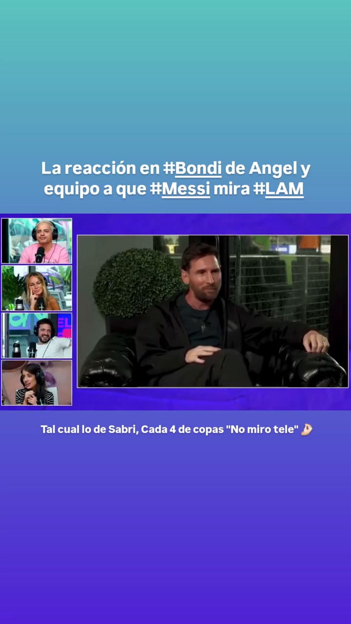 Angel de Brito reacionó en vivo al enterarse lo que dijo Messi sobre LAM