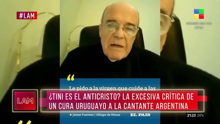 En LAM compartieron un fragmento del descargo que hizo el obispo sobre Tini