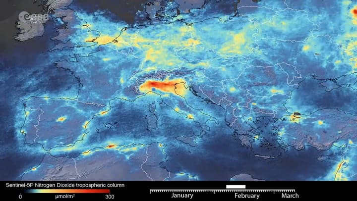 Coronavirus: baja la emisión de dióxido de carbono en Italia