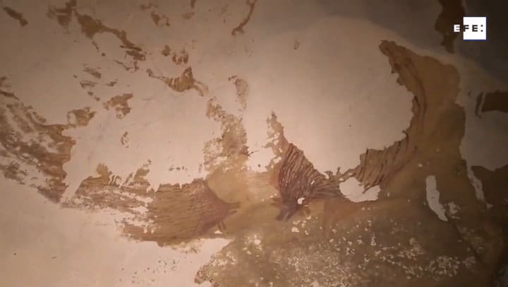 Descubren en Indonesia la pintura rupestre figurativa más antigua del mundo - Fuente: EFE