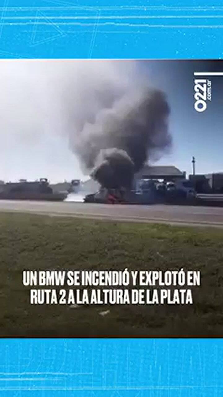 Explotó un BMW en la ruta 2