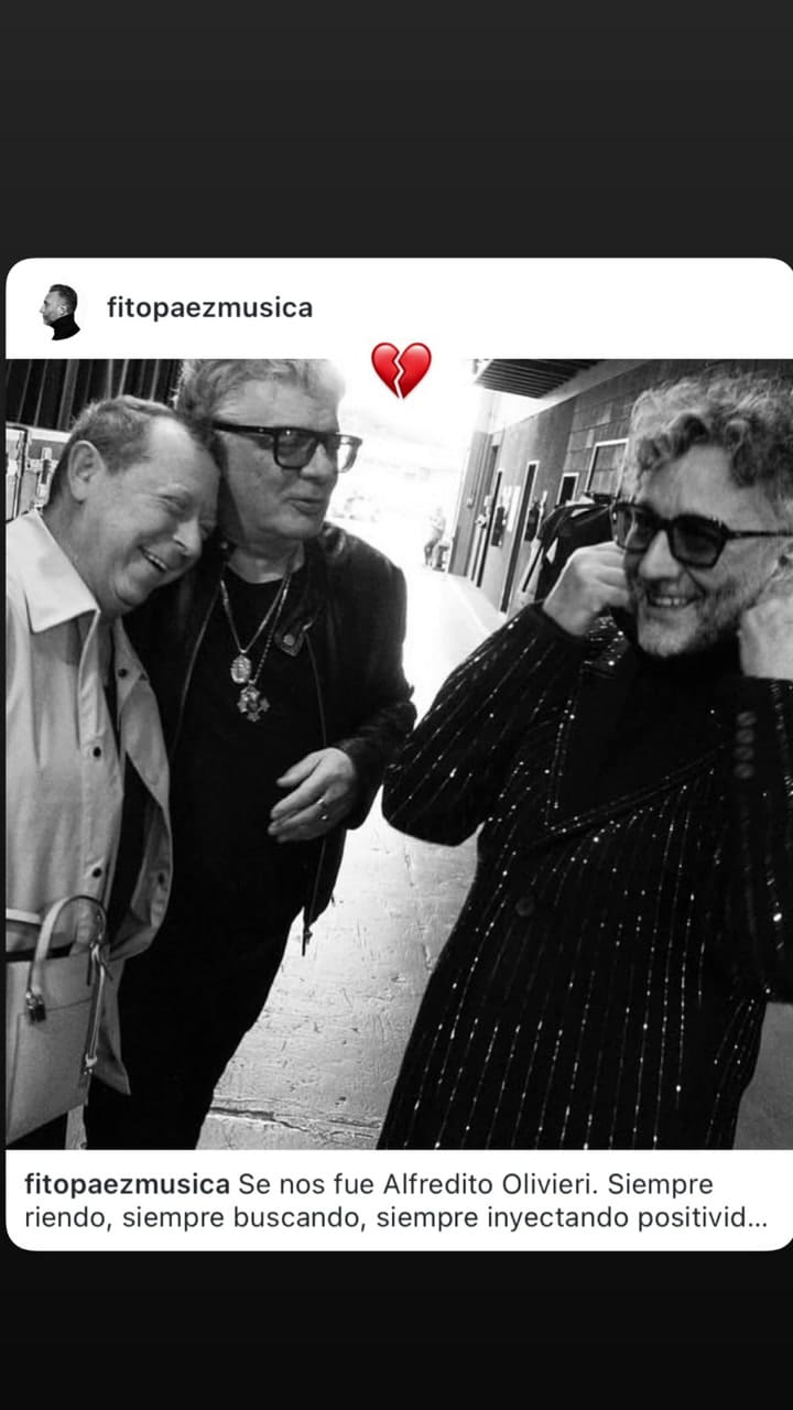 Murió Alfred Oliveri, su pareja Paz León y Fito Páez lo despiden