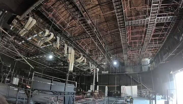 Armado de la escenografía de Canta conmigo ahora