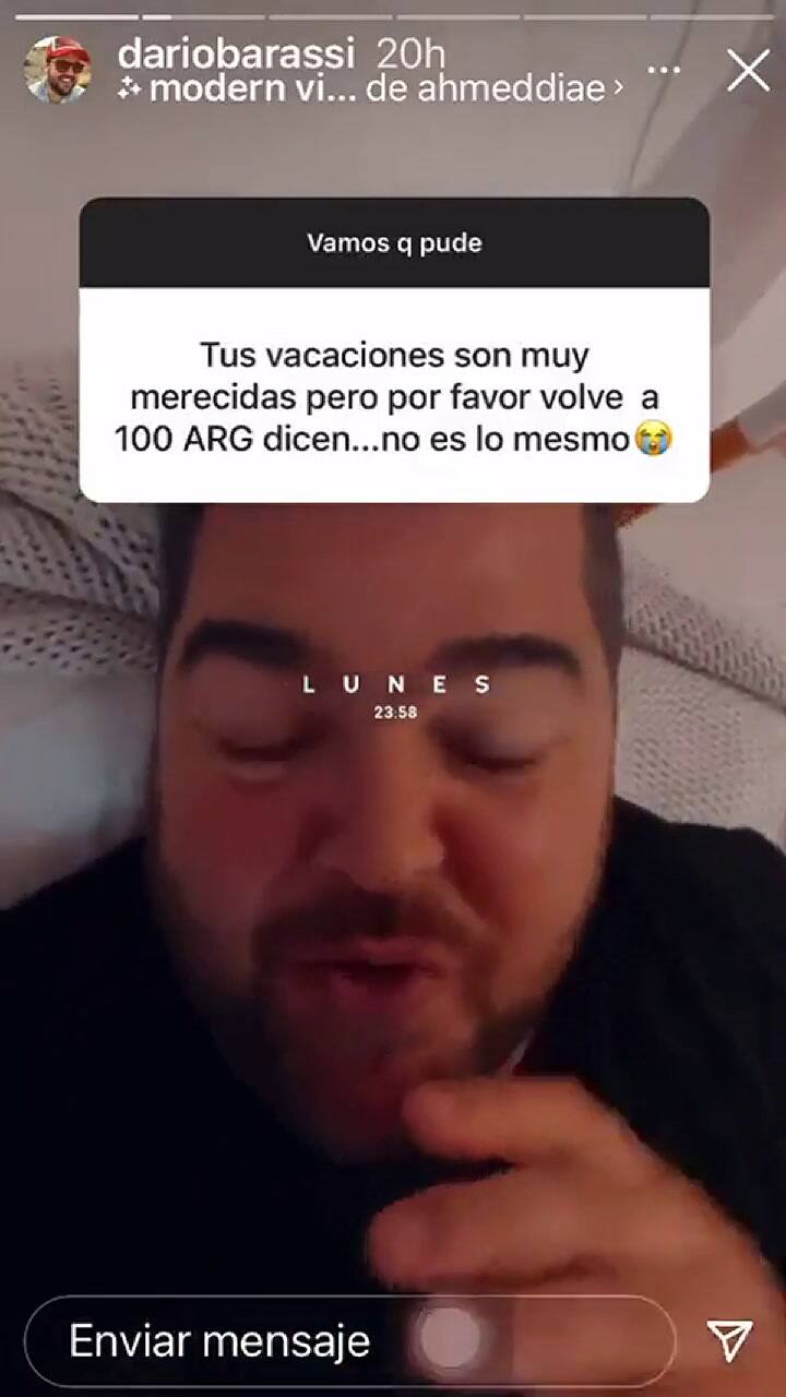 Dario Barassi sobre sus vacaciones