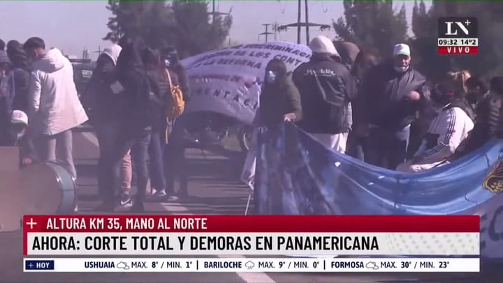 Corte en la Panamericana y caos de tránsito
