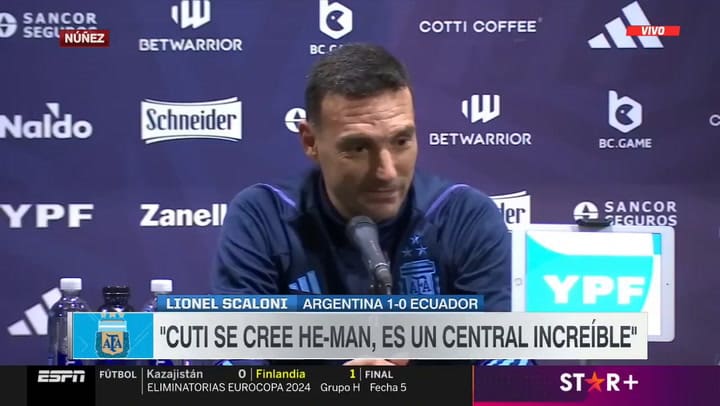 Lionel Scaloni elogió a Cristian 'Cuti' Romero en conferencia de prensa