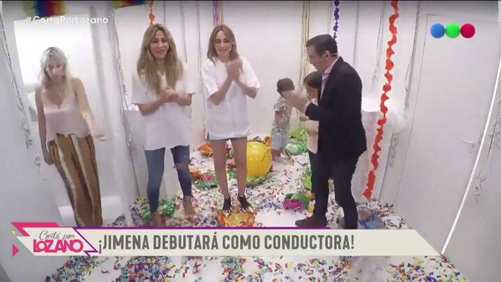 Jimena Barón conoce al equipo de Cortá Por Lozano - Fuente: Twitter