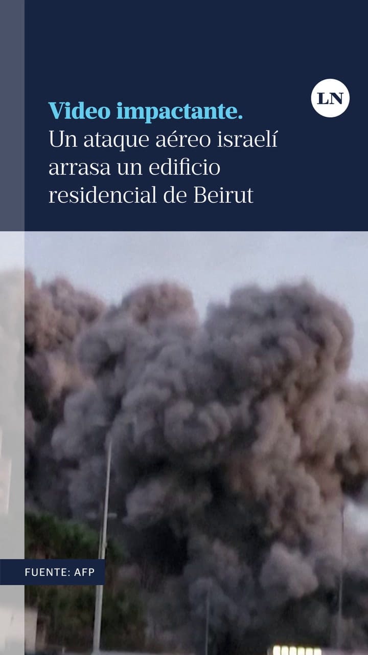 Video impactante: un ataque aéreo israelí arrasa un edificio residencial de Beirut, tras reitrados avisos