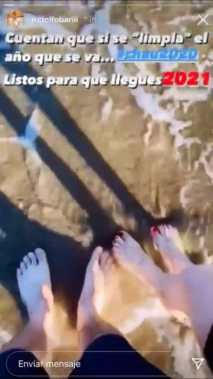 El festejo de fin de año de Barili junto a su novia - Fuente: Instagram Stories