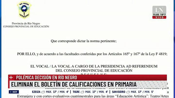 Suspenden la medida que eliminaba los boletines de calificaciones en Río Negro