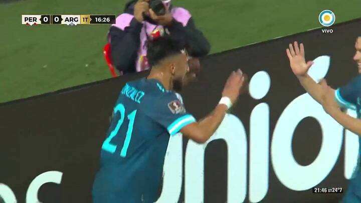 El 1 a 0 de Argentina a Perú - Fuente: TV Pública