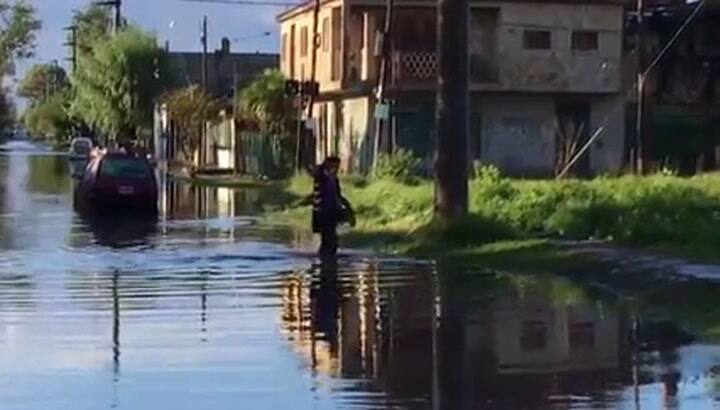 Así está el agua ahora en Villa Elvira - Fuente: Twitter