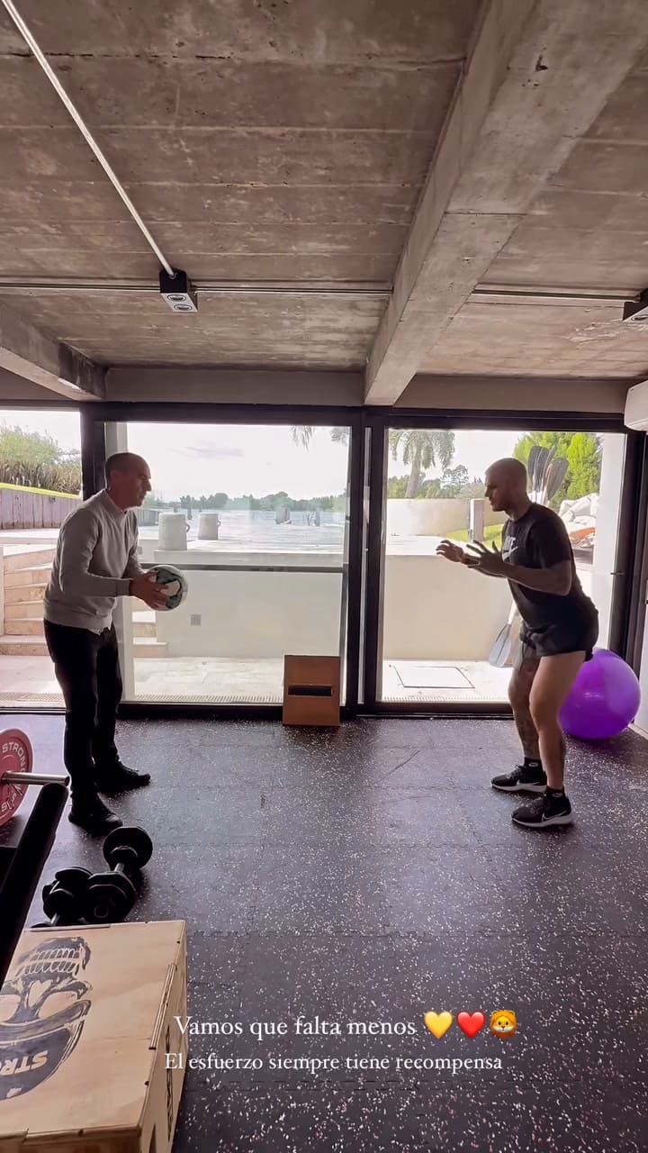 "Vamos que falta menos", alentó la China Suárez a su pareja, el futbolista Mauro Icardi