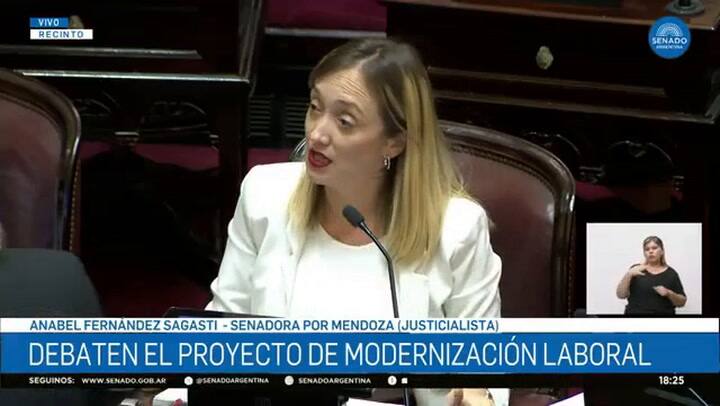 El discurso de Anabel Fernández Sagasti sobre las licencias médicas