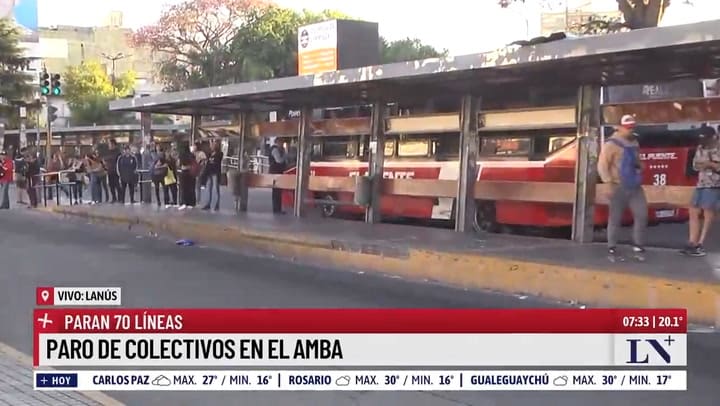 Paro de colectivos en el AMBA