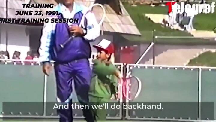 Nole, en su primera clase de tenis